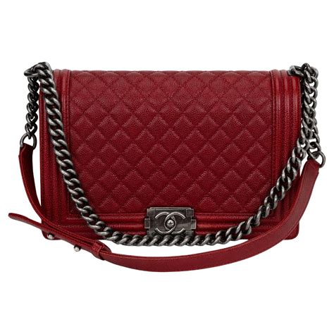 chanel red caviar boy bag|Chanel Large Caviar Boy Bag .